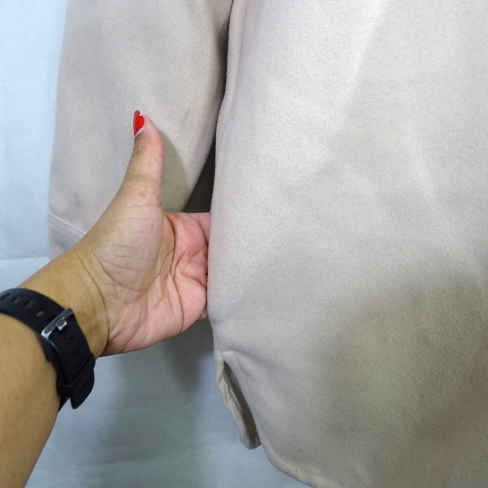 Forever 21 Beige Collared Button Up Jacket With Pockets Women Size M Lined - Picture 4 of 10